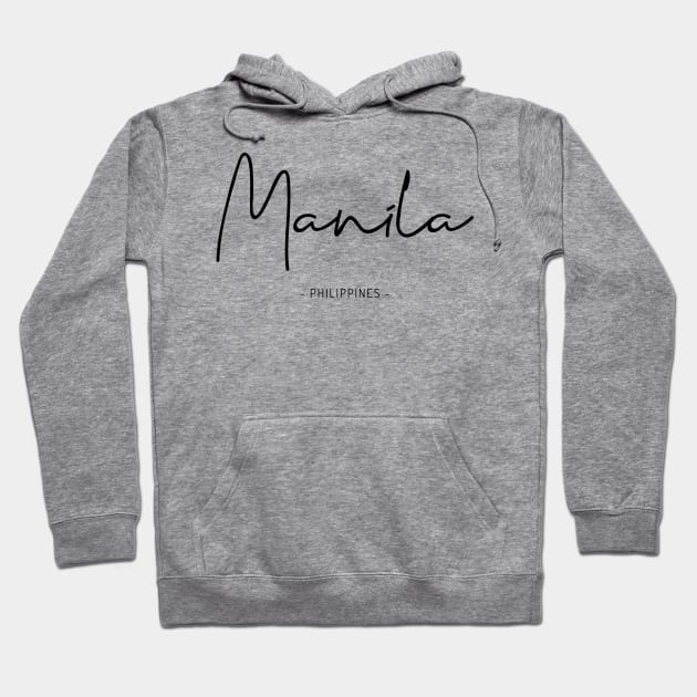 Manila, Philippines Design (BLACK PRINT) Hoodie by Krizelle Flores